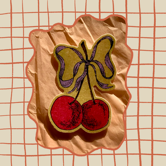 Cherry Bow Sticker
