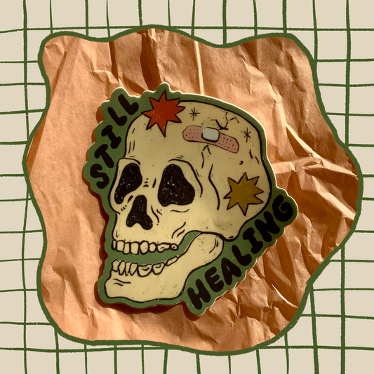 Still Healing Skull Sticker
